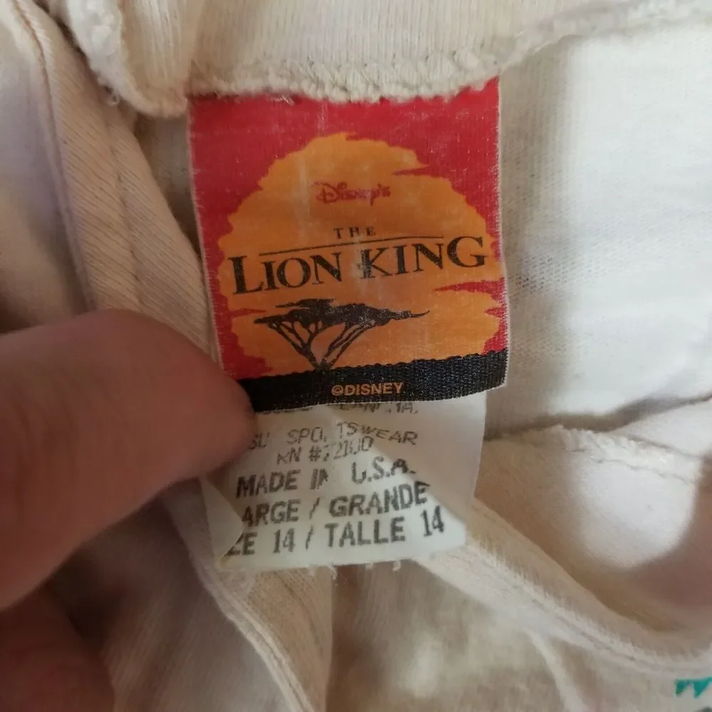 Rare Vintage DISNEY’S The Lion King Button Up Youth Size Large‎ 14 Stained Ink